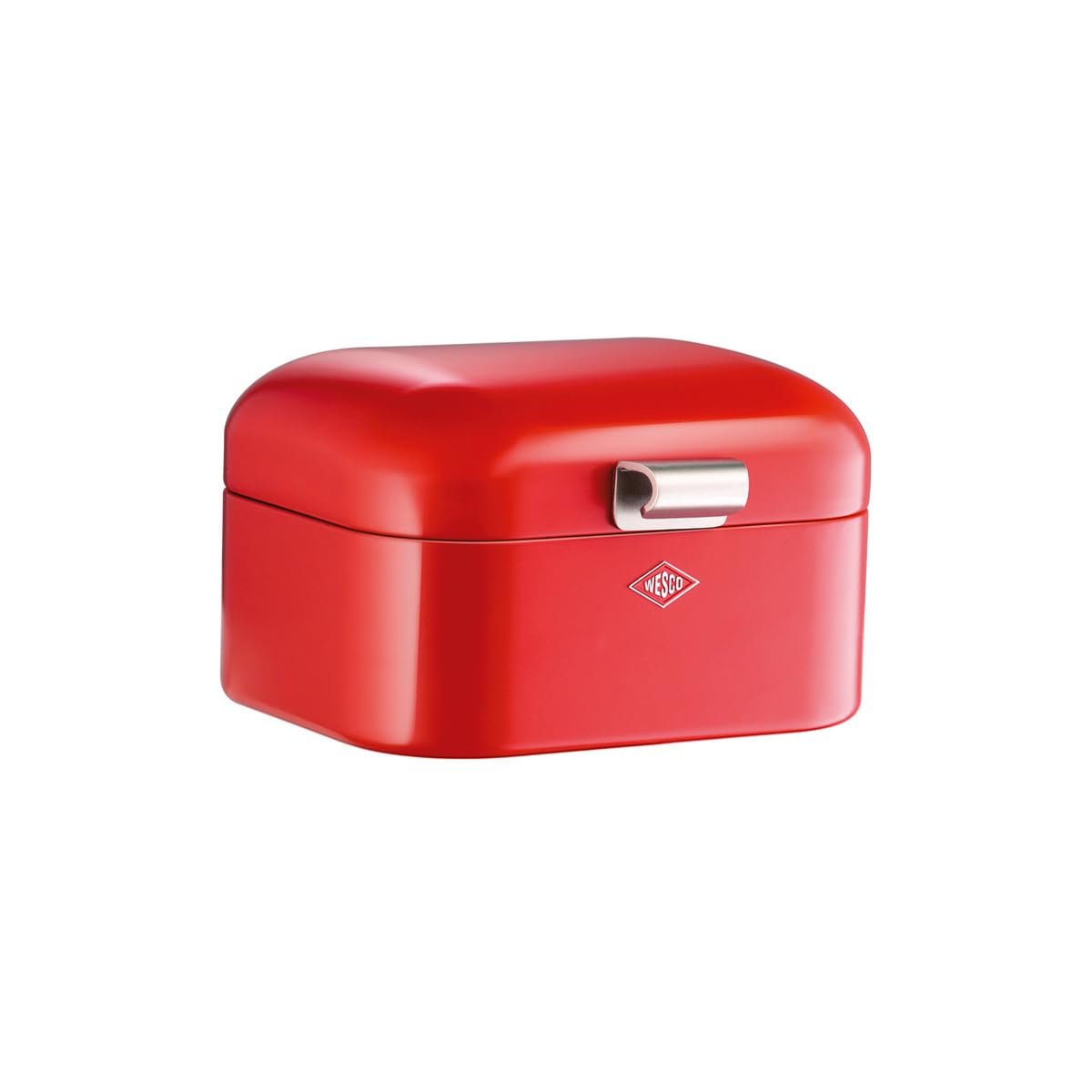 WESCO Mini Grandy Bread Bin in Red, Powder-Coated Sheet Steel, Ventilation Holes and Sturdy Handle
