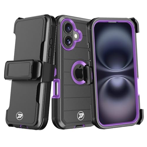 Apple iPhone 16(ʃTCY6.1C`)Ή̃CXProTechP[XAϋvxgNbvzX^[A3wTPUPCntP[XR{(ubN/p[v)