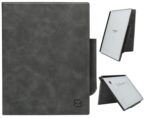 ZhaoCo Case for Remarkable 2 Paper Tablet 10.3″ 2020 Released, Slim Lightweight Protective Book Folio Stand Cover Leather Case with Built-in Pen Holder – Gray