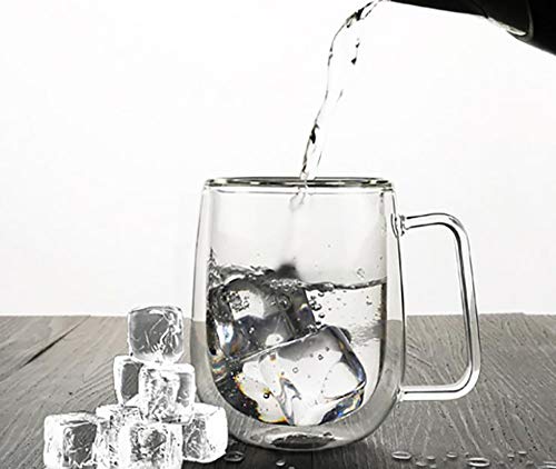 Digralne Taza de Café de Cristal Pared Doble Vaso Taza, Tazas para Espresso Juego de Vasos para Café Latte Macchiato… - Imagen 8