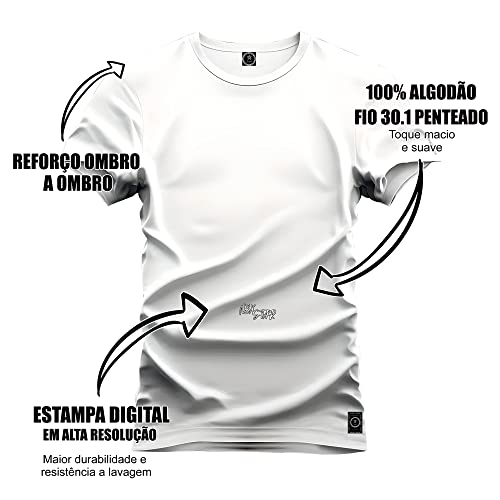 Camiseta Agodão T-Shirt Unissex Premium Macia Estampada Californ Hils Branco P