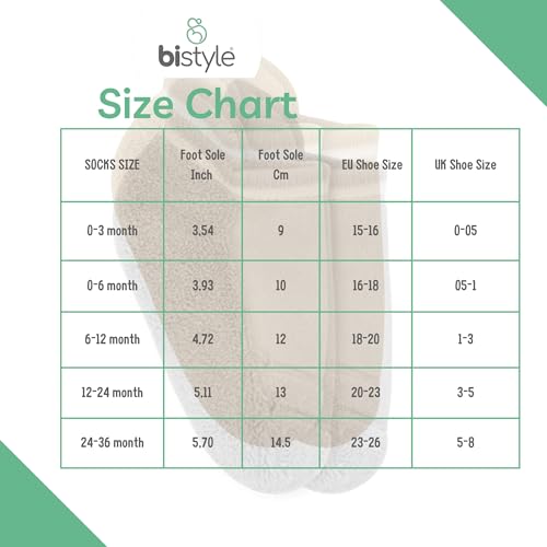 Bistyle Baby Non Slip Cotton Terry Socks - 4 Pairs Seamless Socks for Infants Toddlers Kids Winter Warming3
