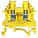 Dinkle Yellow DK2.5N-YW DIN Rail Terminal Block Screw Type UL 600V 20A 12-22AWG, Pack of 100