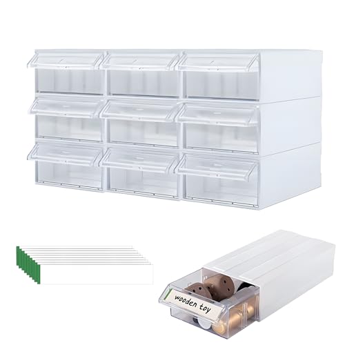 9 Stück Desk Aufbewahrungsbox mit 9 Schubladen, Büro Organizer Plastic mit Schubladen Stapelbar, Aufbewahrungsbox mit Schublade für Schreibwaren und Anderes Bürozubehör Gegenstände