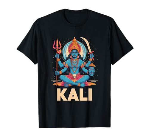 Maa Kali Hindu Goddess Trishula & Sword Feminine Devotional T-Shirt