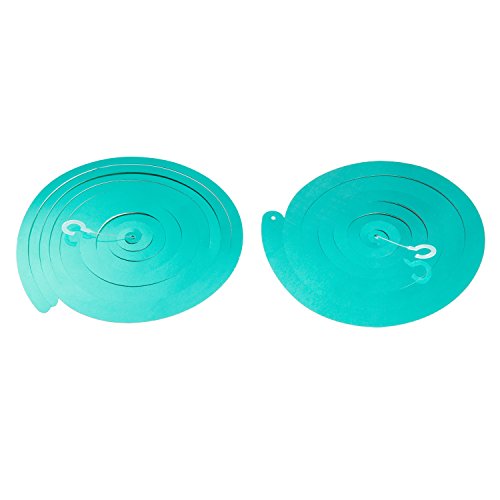 Image of WEVEN Teal Party Hanging Swirl Decorations Plastic Streamer for Ceiling, Pack of 28