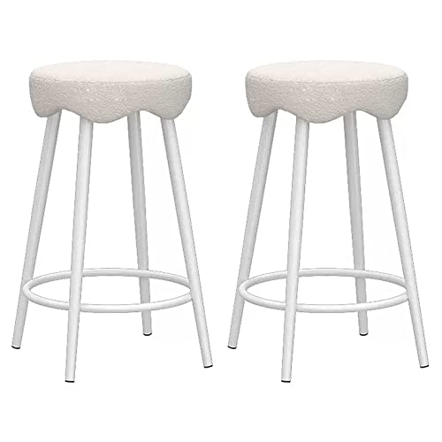 Tabourets de bar lot de 2 chaise de cuisine haute métal et lambswool