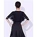 Yhhsgscr Medium Sleeve Latin Dancewear Salsa Cha Cha Dance Top Ballroom Clothing Tango Performance Outfit for Ladies,Black,L