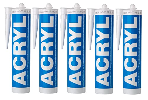 Construcción - Juego de 5 cartuchos de 300 ml, color blanco Cover