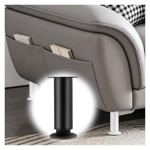 Patas para Somier Sin Taladrar, Pata Regulables para Muebles, con Suela De Goma Antideslizante, Ajustable Patas Cama, Apto para Diversos Tipos De Muebles(Negro,12-18cm)