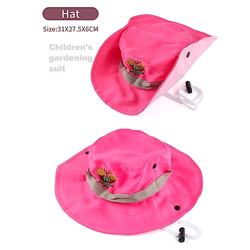 Kit de jardinería para niños seguro contra arañazos con herramientas rosa 2