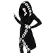 Produktbild Graceyo Damen Gothic Punk Kapuzenpullover Vintage Retro Schwarz Kapuzenjacke Hoodie Sweatshirt Jacke Mantel Kapuzen Sweatjacke Pulli Streetwear Party Freizeit Kleidung Bluse Tops Outwear
