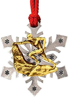 Creative Pewter Designs Rock Climber Male Christmas Ornament AG241SF, Xmas, Gold Plated 22K, Handmade in the USA image 3