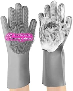 Magic Silicone Household Cleaning Gloves, anzoee Reusable Rubber Dishwashing Gloves Kitchen Gloves