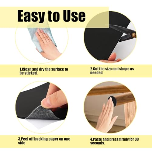 7 STK Moosgummi Selbstklebend 3mm x 250mm x 200mm,Selbstklebende Schaumstoffplatte Schwarz, Antirutsch Eva Schaumstoff Platten,Schaumstoffmatten, rutschfeste Moosgummi Polster für Möbel DIY Basteln