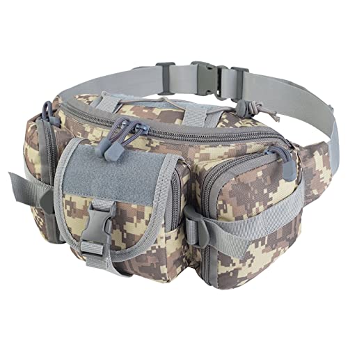 SoarOwl Tactical Fanny Pack Military Tactical Waist Bag Fishing Waist Pack for Outdoors Fishing Cycling Camping Hiking Traveling Hunting (ACU camouflage)											