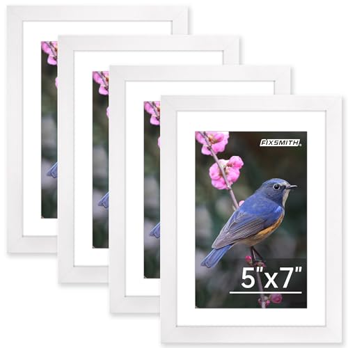 FIXSMITH 5x7 Picture Frame Bulk-4 Pack, Photo Frame with HD Plexiglass, Display Pictures 4x6 with...