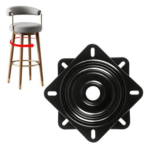 Ferrure rotative universelle pour meubles - Plateau rotatif à 360° - Plateau tournant robuste - Roulement à billes - Plateau tournant carré - 123 x 123 x 2 mm - Plateau tournant - Charge maximale