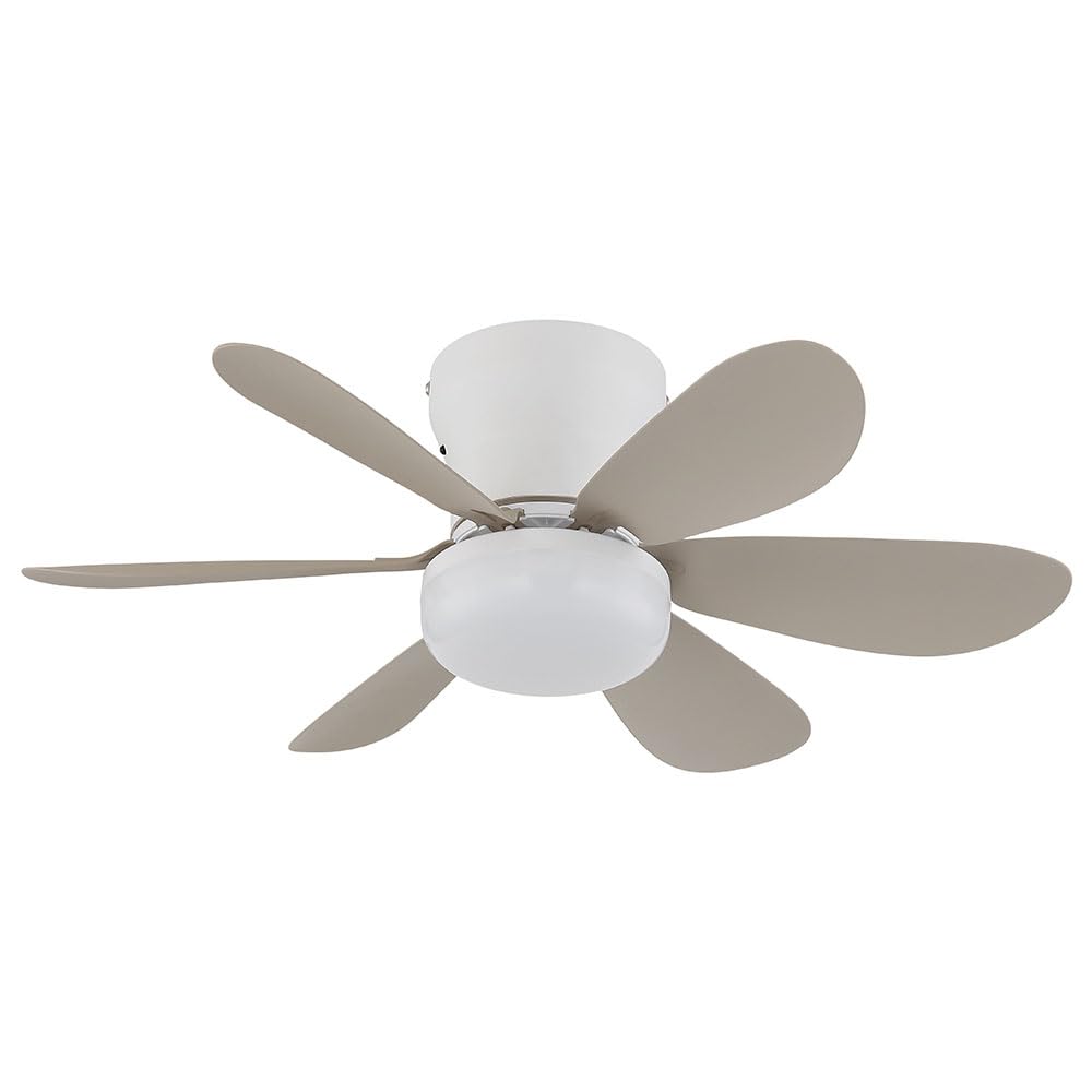 LED Deckenventilator Deckenleuchte Wohnzimmerlampe Dimmbar Weiß sand D 51 cm