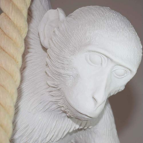 Kmmk Novelty Chandeliers，Modern Resin Monkey Pendant Light，Vintage Hemp Rope Flush Mount Ceiling Light Fixture，Retro E27 Pendant Hanging Lamp，Chandelier For Dining Living Room Children's Bedroom Bar #TOP3