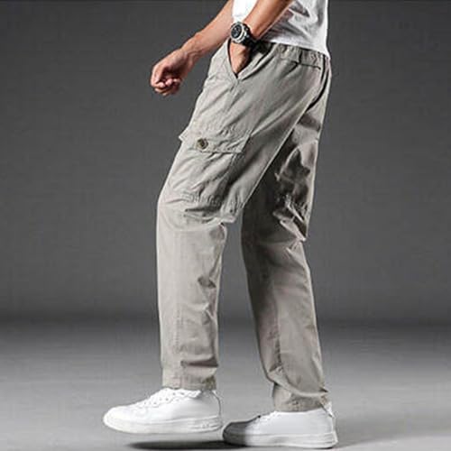 Mens Cargo Pants Casual Hiking Loose Fit Outdoor Sports Jogger with Multi Pockets Classic Sweatpant Straight Trousers3