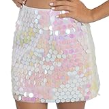 Chaks - Pailletten Rock für Erwachsene, schimmernder Minirock als Kostüm Accessoire für Festival und Karneval, Party Outfit