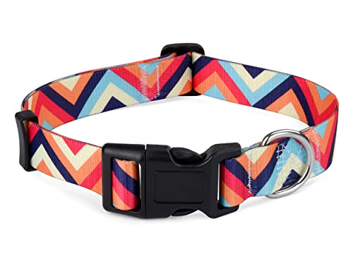HQYDDMI Dog Collar for Large Dogs Soft Comfy Pet Collar for Small Medium Large Dogs Geometry Pattern for Boy Girl Puppy Dogs(Colorful Waves,L) - Image 2