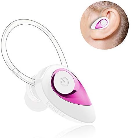 Bluetooth Earbud, Kendir V4.2 Wireless Bluetooth Headphones Hands-Free Mini Ear-hook Earpiece with Noise Cancelling Carrying Case 8 Hours Playtime Sports Headset for iPhone Android Cell Phones (White)