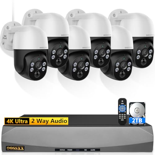 4K PT PoE Outdoor Wired Security Camera System Home Wired Cameras Video Surveillance
