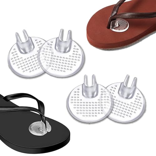 Pjsrsdaee 2 Pairs Silicone Thong Sandal Toe Protectors, Clear Flip-Flop Gel Toe Guards for Pain Relief, Non-Slip Soft Cushions Between Toe for Thong Sandals