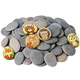 Rokraft 12 PCS Small 4.5-5.5 cm Smooth Natural River Rocks for Painting, Flat Painting Rocks & Craft Stones for DIY, Art Projects & Creative Activities