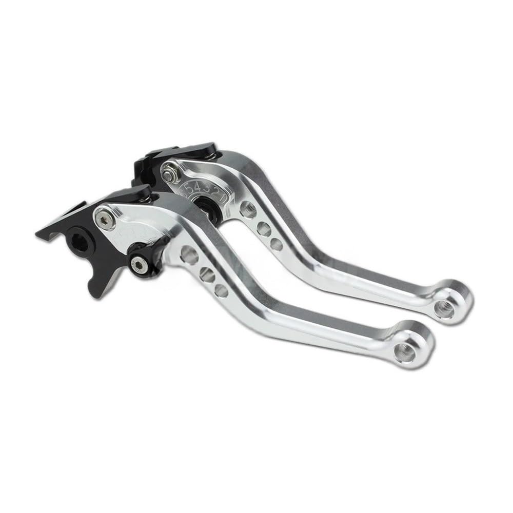 Prsdfg Short Silver Brake Clutch Levers Handle Short&Long Motorcycle Adjustable Brake Clutch Levers For Sv650 / S Sv650s 1999-2009 Sv 650 2011 Dl650 For V-Strom 2004-10