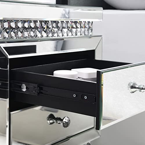 MIREO-Mirrored-Nightstand-Crystal-End-Table-with-2-Drawers-Mirror-Accent-Silver-Table-Bedroom-Mini-Cabinet-from-Furniture