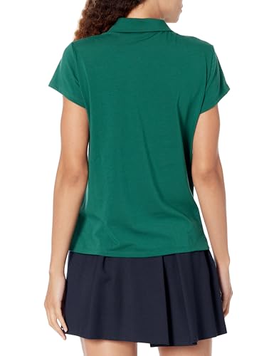 adidas Women's Go to Heathered Polo Golf Shirt, Collegiate Green, S - Image 2