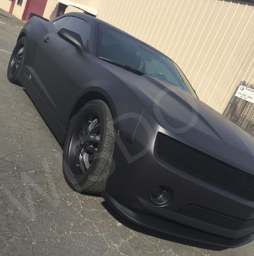 Image of WISDOM Matte Black Vinyl Car Wrap Air Release, Self Adhesive, Vehicle wrap Sheet for Automotive Bike DIY Exterior Interior Decoration (Black MATT, 20 Inch X 12 Feet)