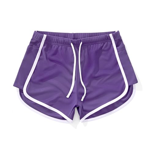 AIMPACT Mens Mesh Shorts 3 Vintage Gym Running with Pockets PurpleXXL