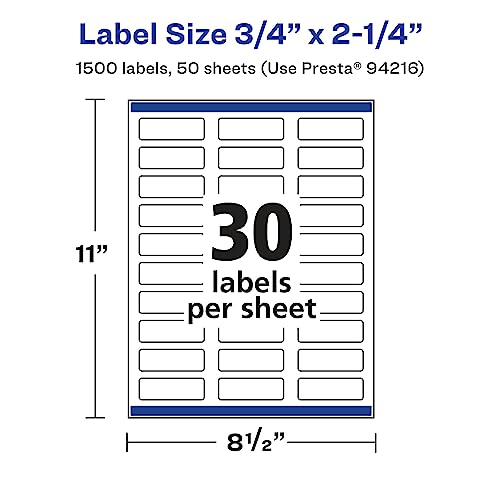 Avery® Glossy Clear Rectangle Labels, Sure Feed® Technology, 0.75" x 2.25", 1,500 Glossy Clear Labels, Print-to-The-Edge, Laser/Inkjet Printable by Avery - Used condition - Image 5