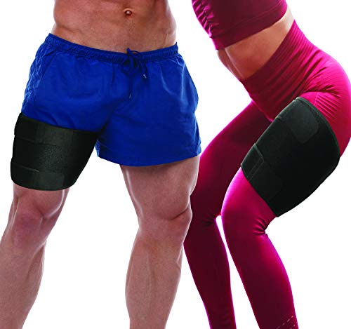 Thigh Compression Sleeve Hamstring Wraps - 2 Pack of Thigh Sleeves Adjustable Hamstring Compression Sleeves For Comfortable Leg Compression For Both Women or Men (Fits Most)