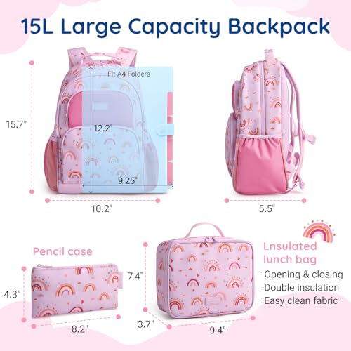 Image of mommore Kids Backpack Set Kindergarten School Bookbag for Boys Girls