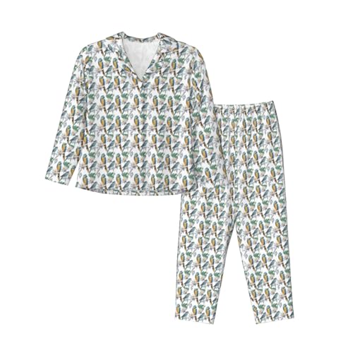 Pyjama perroquet femme imprimé branches : le confort absolu d'un vêtement de nuit fluide