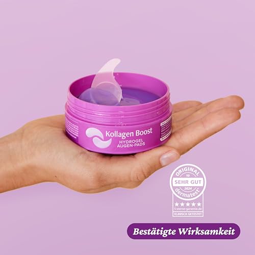 Schaebens Kollagen Boost Hydrogel Augen-Pads, 60 Stück für 30 Anwendungen, für einen sofortigen Feuchtigkeits-Boost und einen frischen Glow mit Kollagen, Cica und Hyaluronsäure