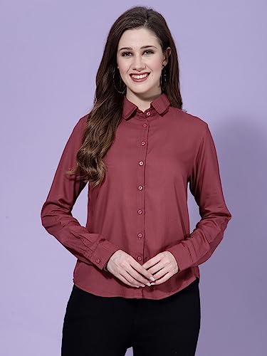Image of OOMPH! Women's Cotton Regular Fit Floral Button Down Shirt