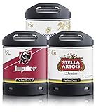  Perfect Draft Bier Multipack, 3x Perfect Draft 6L Fass  Fassbier, inkl 15 EUR MEHRWEG Pfand (Stella Artois, Hoegaarden, Jupiler)