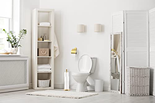 Roomoxie Free Standing Toilet Paper Roll Holder Stand With Storage For 4 Rolls Of Toilet Tissue - Beautifully Designed Sus304 Stainless Steel Gold Bathroom Toilet Roll Holder #TOP4