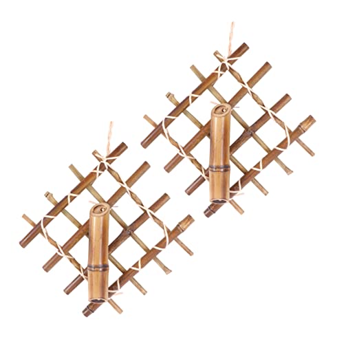 Amosfun 2stücke Teiliges Retro Wandanhänger Handgeflochtenem Bambus Umweltfreundliche Dekoanhänger Für Fenster Wand Und Garten Vielseitige Wohnraumdekoration in Braun Nachhaltiges Geschenk