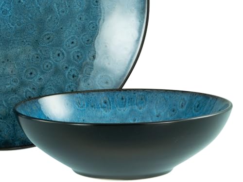 CreaTable, 23630, Serie Capri - Reaktivglasur, 16-teiliges Geschirrset, Kombiservice aus Steinzeug, spülmaschinen- und mikrowellengeeignet, Qualitätsproduktion