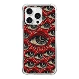 BESUC WICH Red Gore Eyeballs Phone Case for iPhone 16 Pro, Creepy Grunge Eyes Case Cover for iPhone 16 Pro, Cool TPU Bumper Phone Case