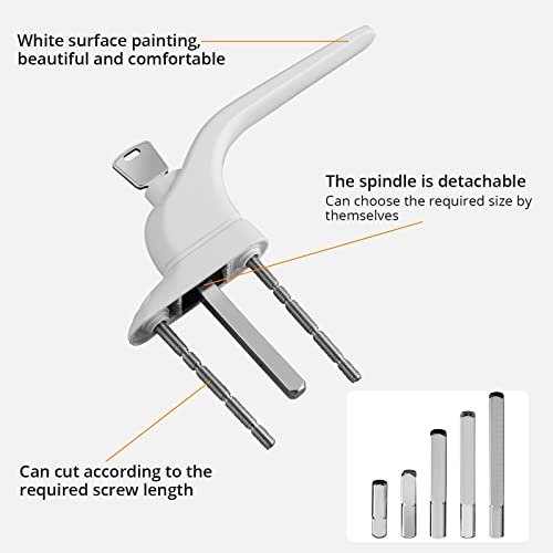 Neoteck 2PCS Inline Window Handle Universal Espag Key Locking Lockable Double Glazing Suitable for All Common Windows and Balcony Doors - Image 3