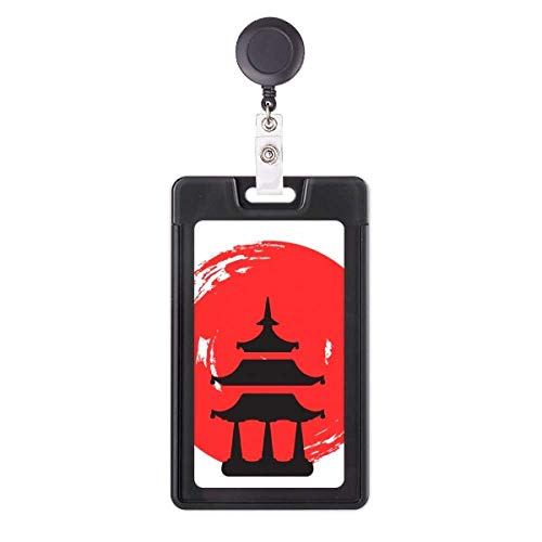 Badge japonais rétractable pour le bureau et transports motif temple