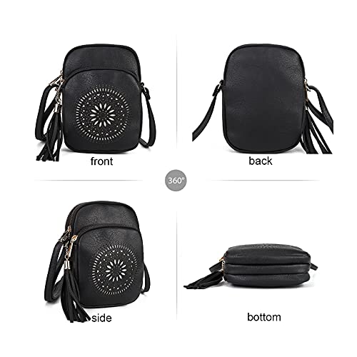 Image of AFKOMST Small Crossbody Phone Purse for Women, Triple-Zip Compartments